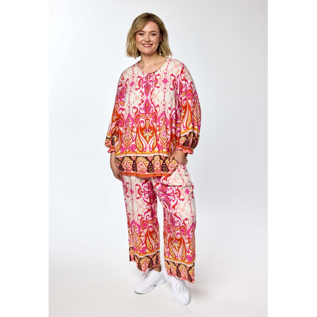 Gozzip Woman GIben Blouse Blouse Pink Print