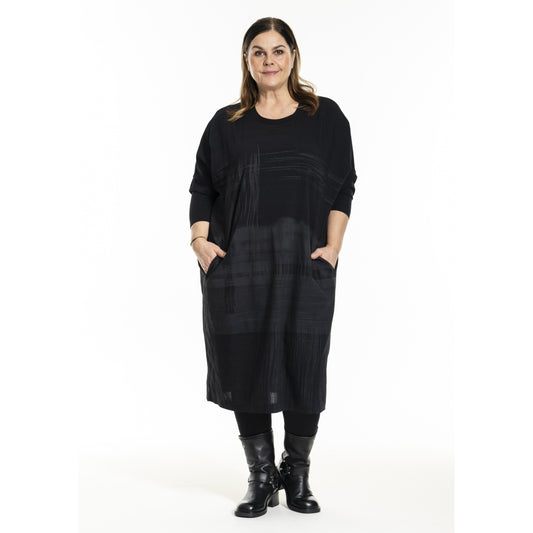 Gozzip Woman GIlena Oversized Dress Oversize Dress Black