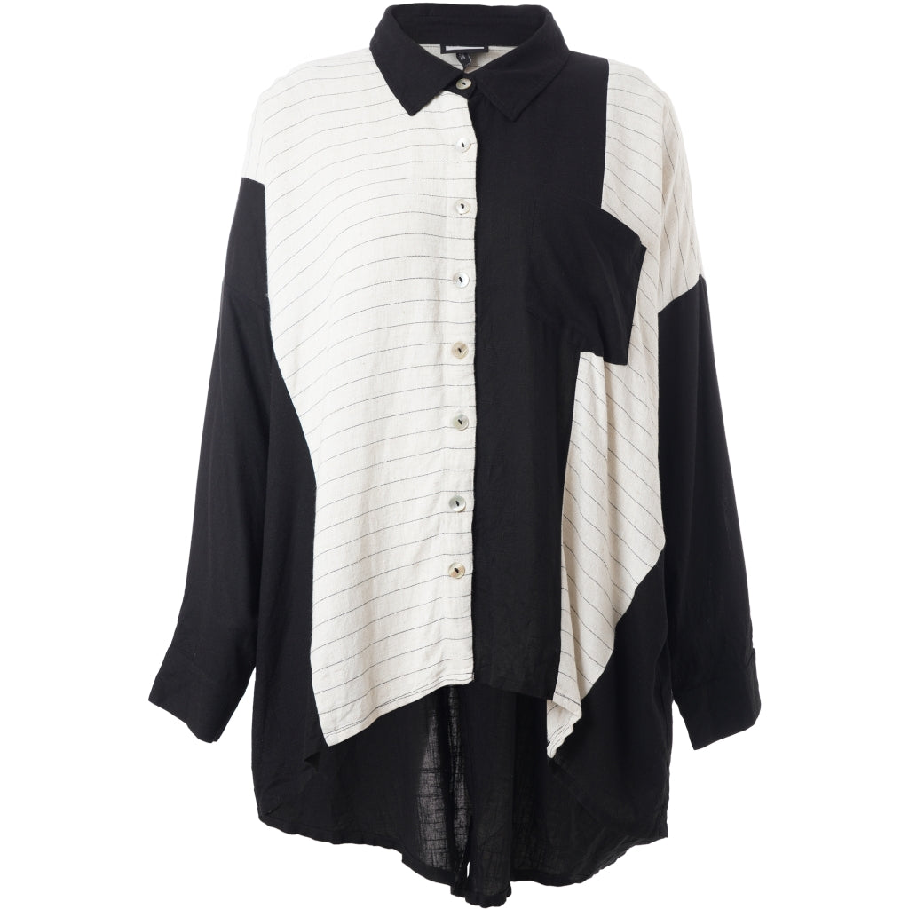 Gozzip Woman GJanet Shirt mix Shirt Linen stripe mix