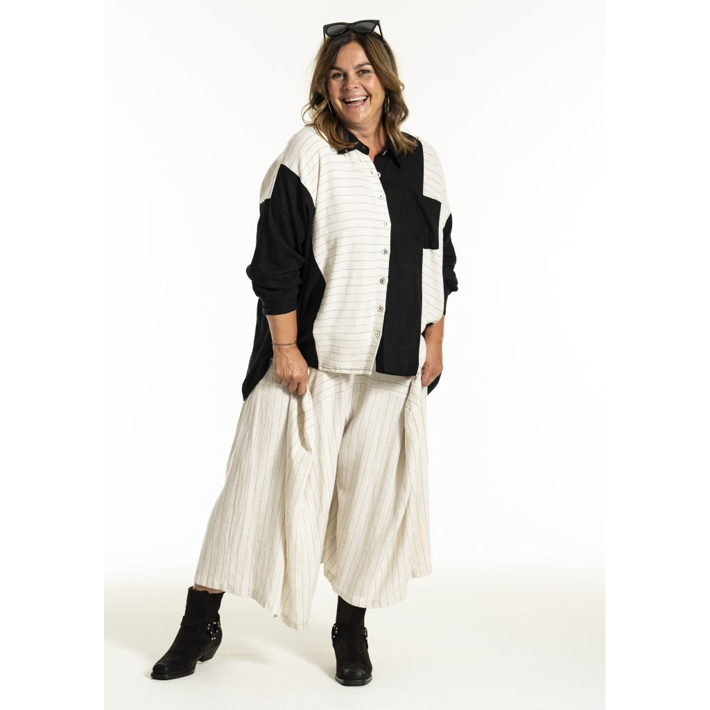 Gozzip Woman GJani Pants Pants Linen stripe