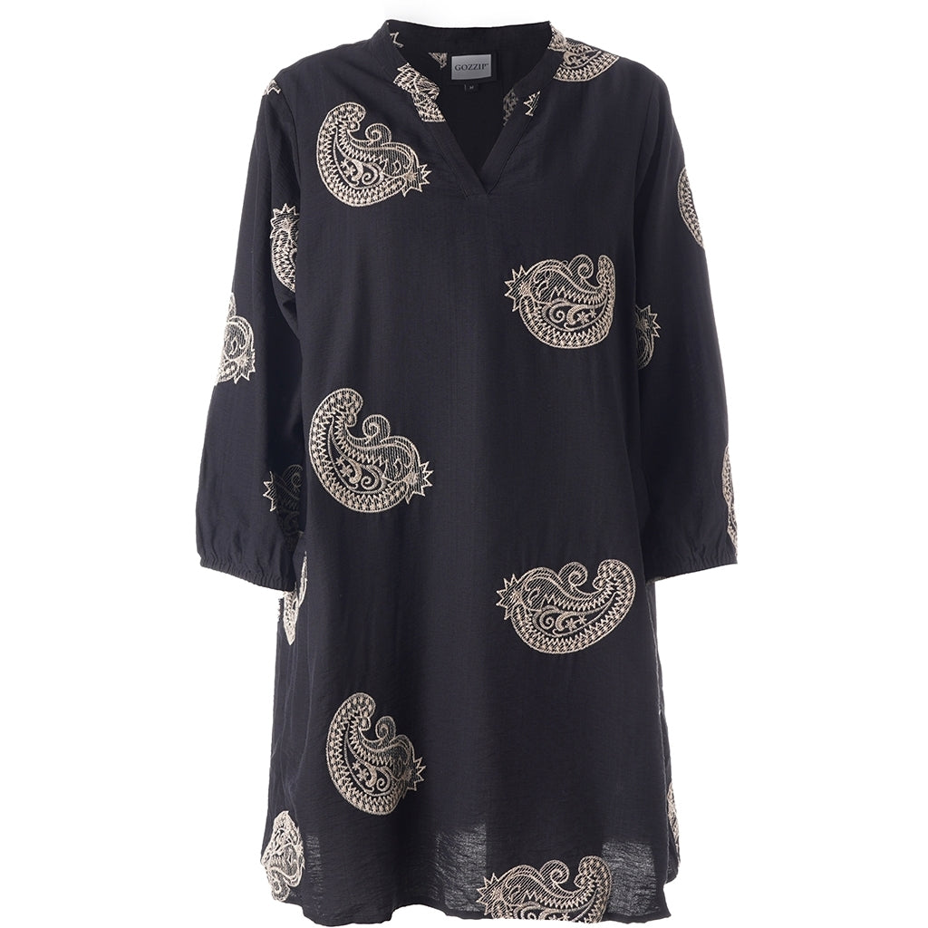 Gozzip Woman GJeana Tunic Tunic Black with sand embroidery