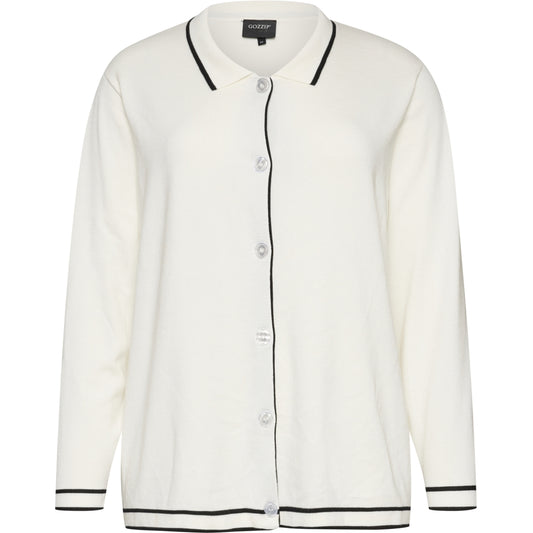Gozzip Woman GJette cardigan short Cardigan Offwhite/black