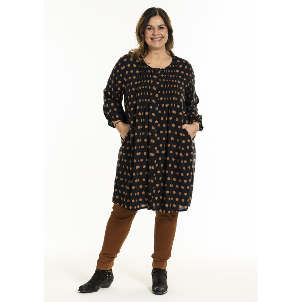 Gozzip Woman GJohanne Shirt Tunic Shirt Tunic Black with dots