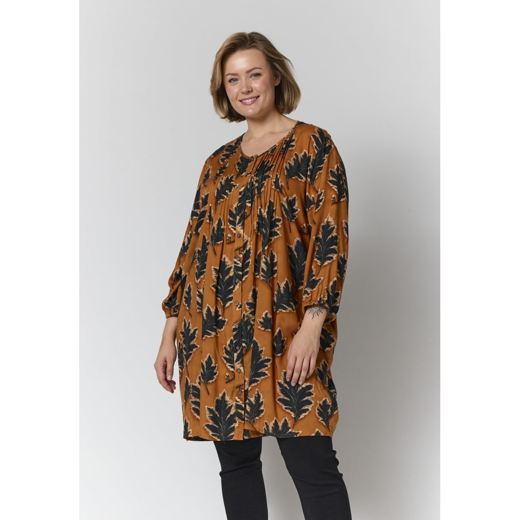 Gozzip Woman GJohanne Shirt Tunic Shirt Tunic Fall orange with black leave