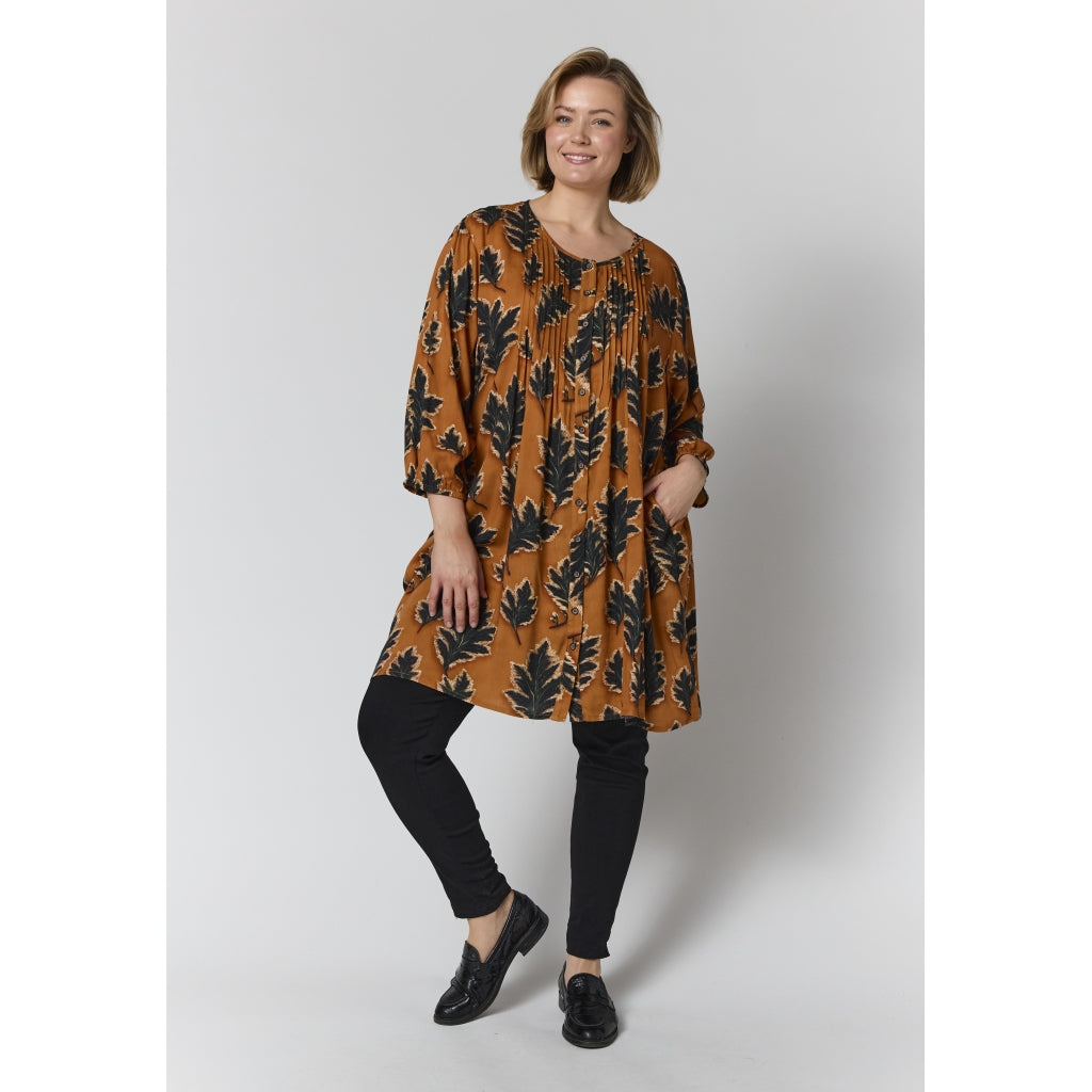 Gozzip Woman GJohanne Shirt Tunic Shirt Tunic Fall orange with black leave