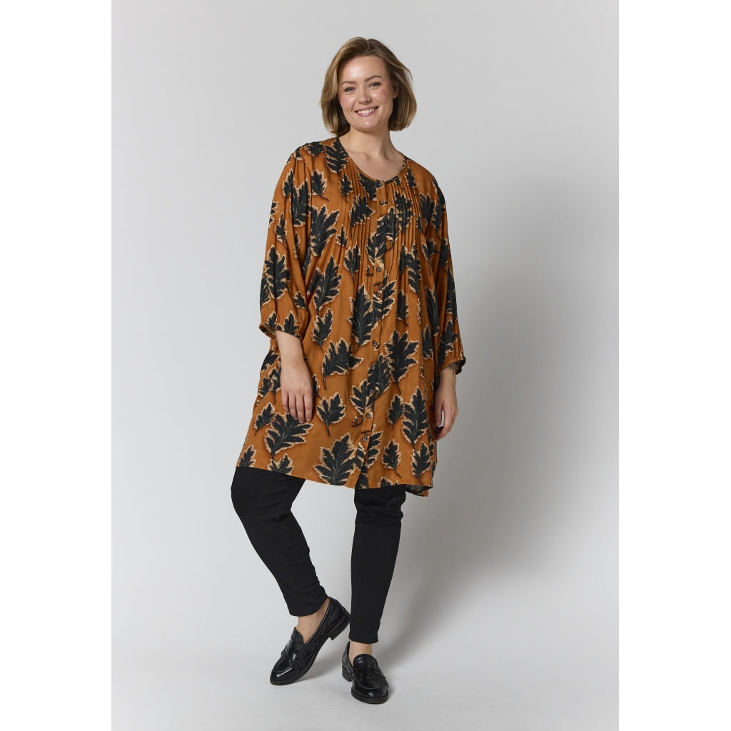 Gozzip Woman GJohanne Shirt Tunic Shirt Tunic Fall orange with black leave