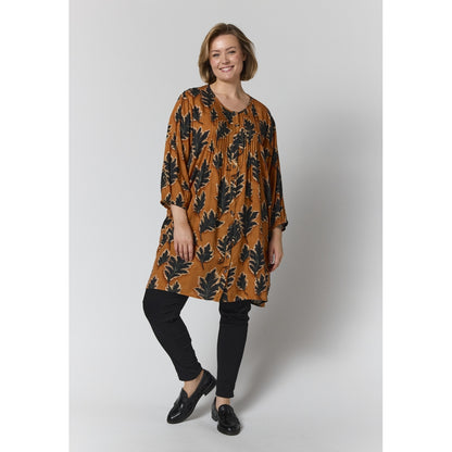 Gozzip Woman GJohanne Shirt Tunic Shirt Tunic Fall orange with black leave