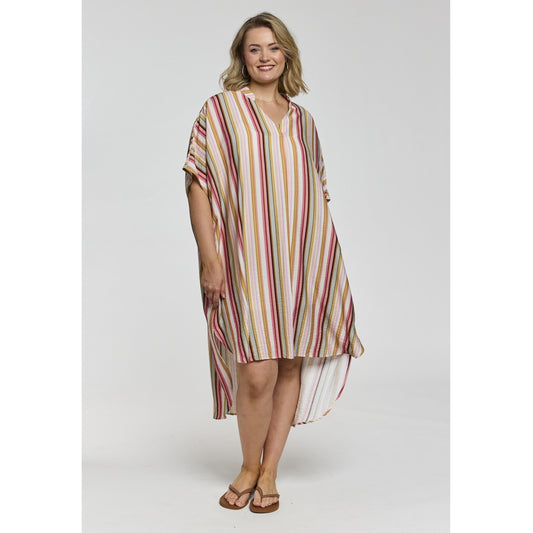 Gozzip Woman GJordan oversize tunic Oversize Tunic Pink Stripes