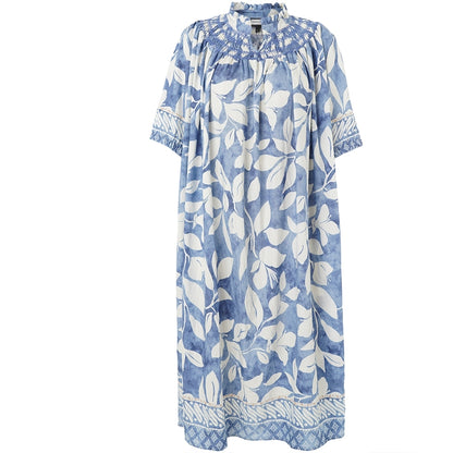 Gozzip Woman GJoy Dress Dress Blue/Off-white board fabric