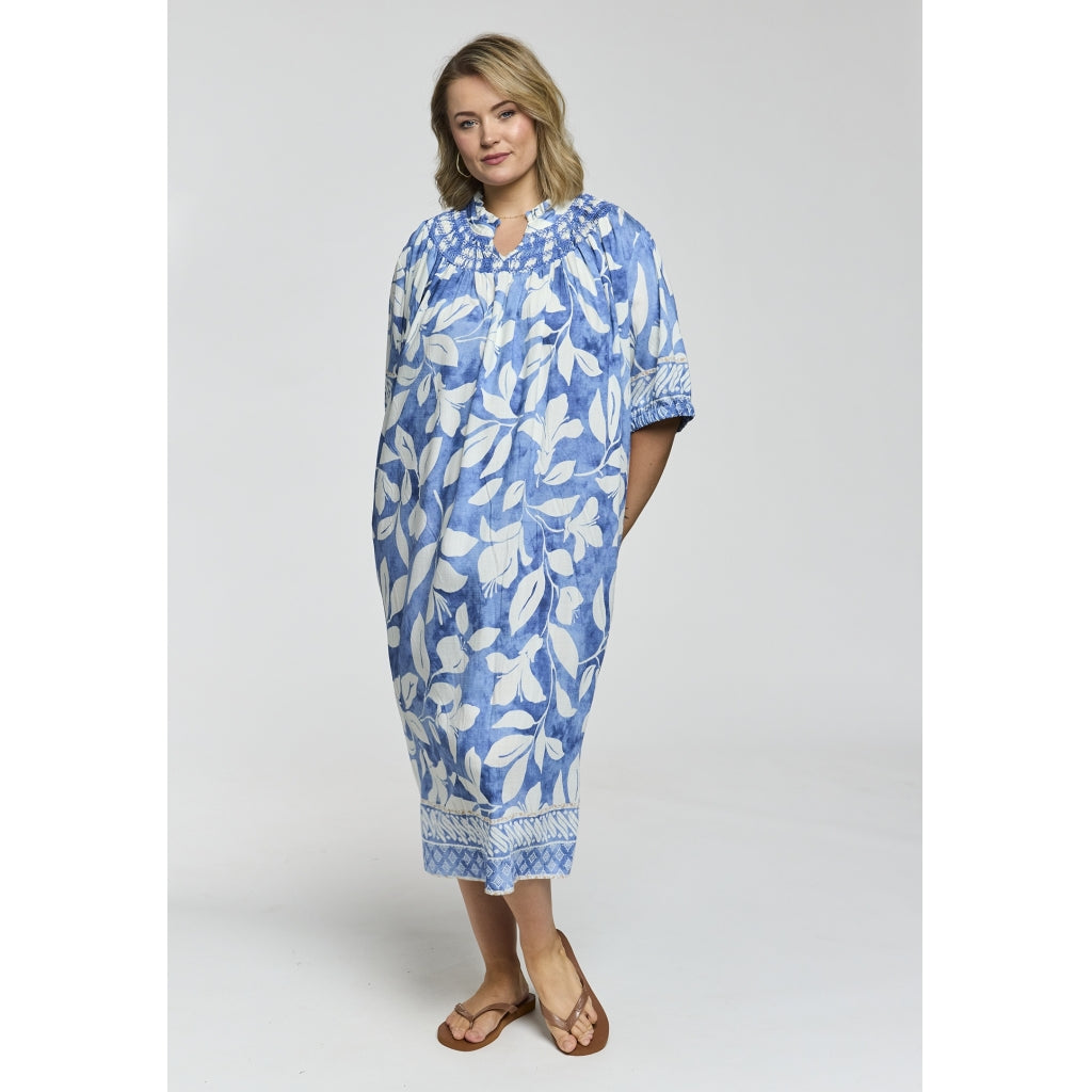 Gozzip Woman GJoy Dress Dress Blue/Off-white board fabric