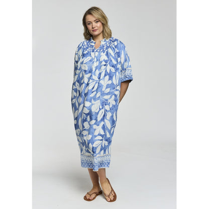 Gozzip Woman GJoy Dress Dress Blue/Off-white board fabric