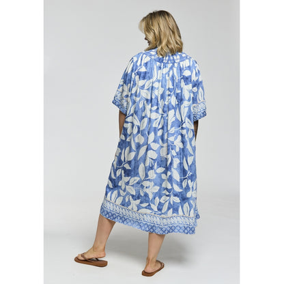 Gozzip Woman GJoy Dress Dress Blue/Off-white board fabric