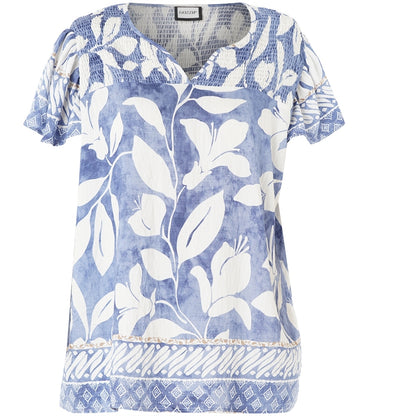 Gozzip Woman GJuliana Blouse Blouse Blue/Off-white board fabric
