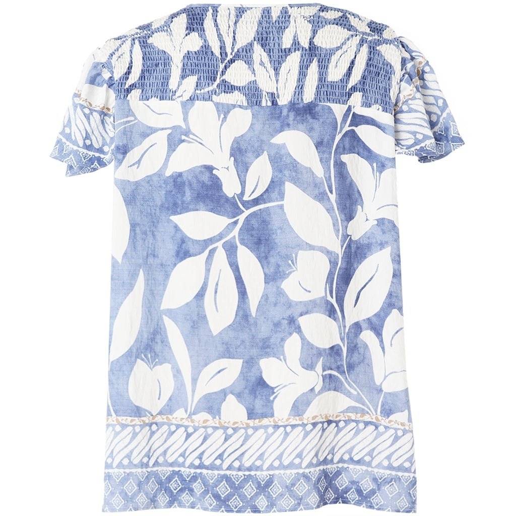 Gozzip Woman GJuliana Blouse Blouse Blue/Off-white board fabric