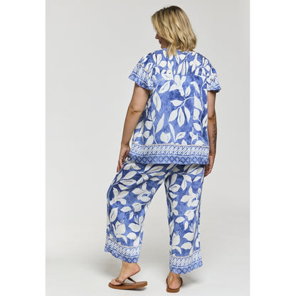Gozzip Woman GJuliana Blouse Blouse Blue/Off-white board fabric