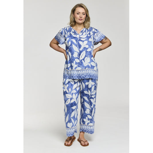 Gozzip Woman GJuliana Blouse Blouse Blue/Off-white board fabric