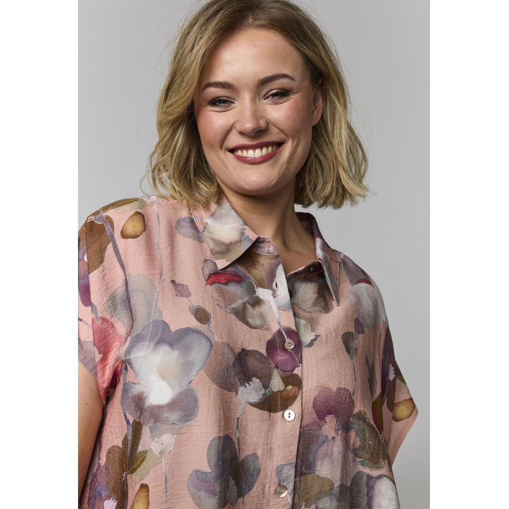 Gozzip Woman GKaisa Blouse Blouse Dusty rose with large flowers