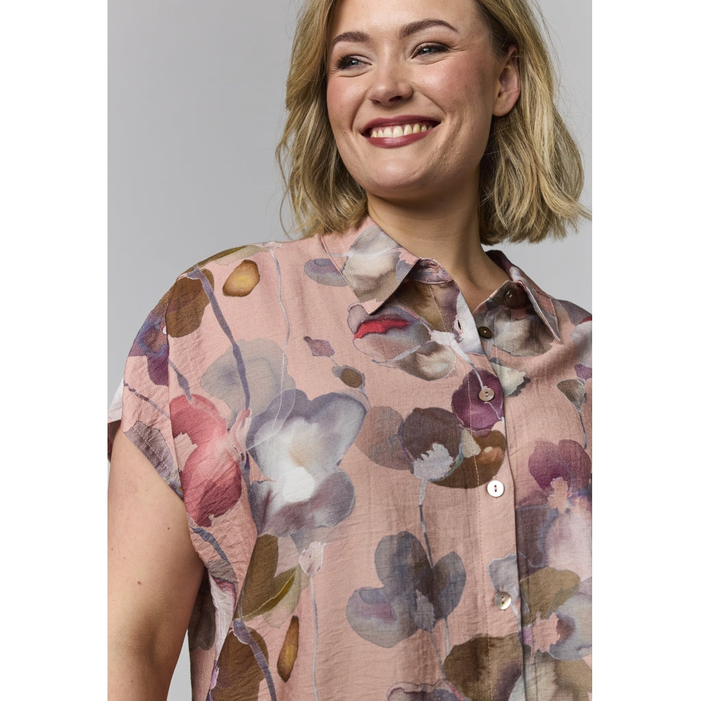Gozzip Woman GKaisa Blouse Blouse Dusty rose with large flowers