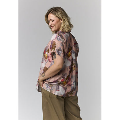 Gozzip Woman GKaisa Blouse Blouse Dusty rose with large flowers