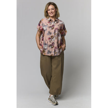 Gozzip Woman GKaisa Blouse Blouse Dusty rose with large flowers