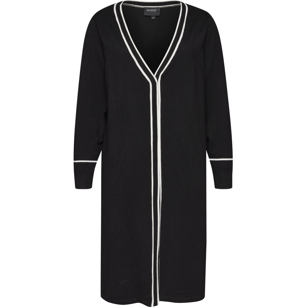 Gozzip Woman GKajsa Long Cardigan Long Cardigan Black/Offwhite