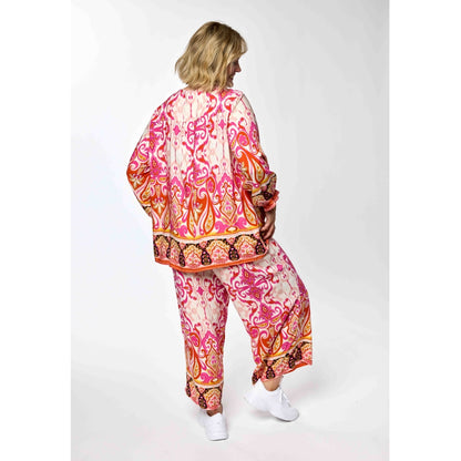 Gozzip Woman GKarina Loose 3/4 pants 3/4 Loose Pant Pink Print
