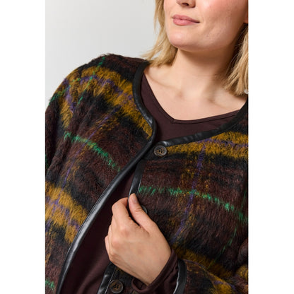 Gozzip Woman GKatinka Jacket Jacket Check with purple stripe