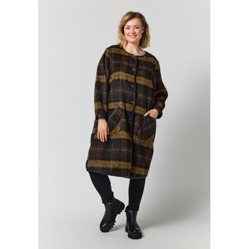 Gozzip Woman GKatinka Jacket Jacket Check with purple stripe