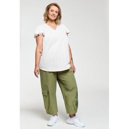 Gozzip Woman GKetti Top Top White with white stripe