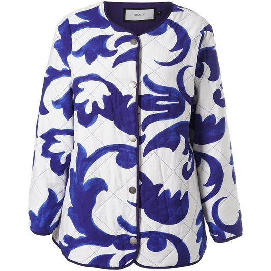 Gozzip Woman GLeah Jacket Jacket Offwhite-Blue