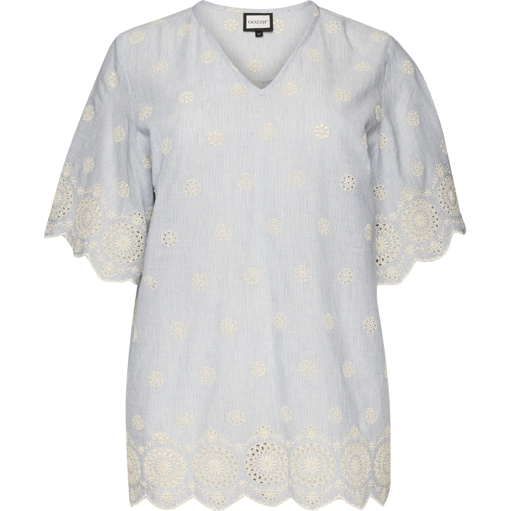 Gozzip Woman GLillian Blouse Blouse Blue/Off-White Strip