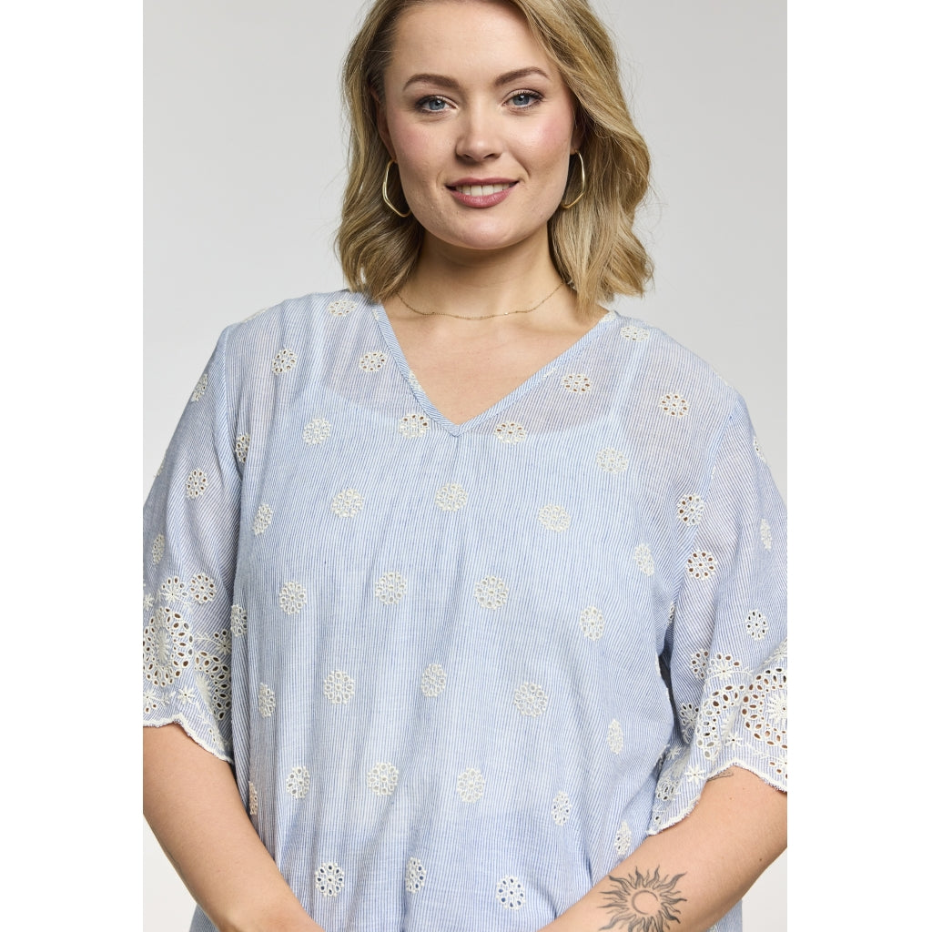 Gozzip Woman GLillian Blouse Blouse Blue/Off-White Strip