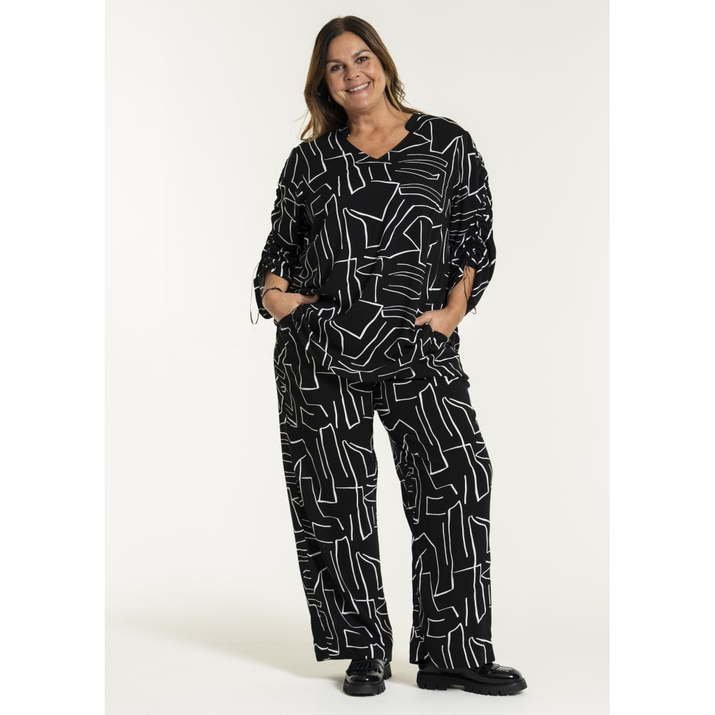 Gozzip Woman GMargrethe Loose Pants Loose Pant Black/White