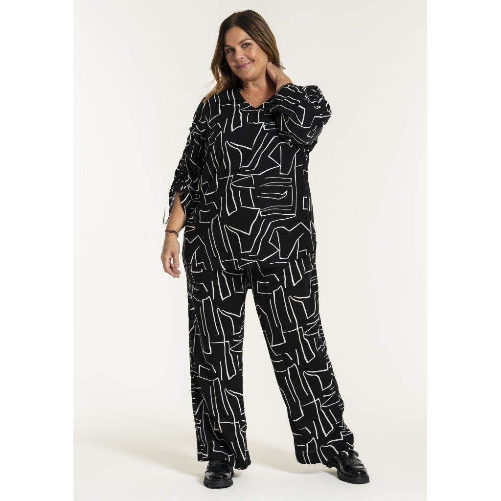 Gozzip Woman GMargrethe Loose Pants Loose Pant Black/White