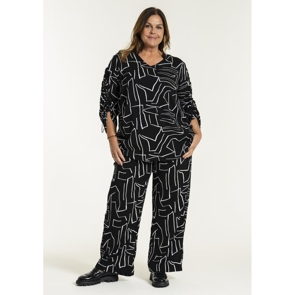 Gozzip Woman GMargrethe Loose Pants Loose Pant Black/White