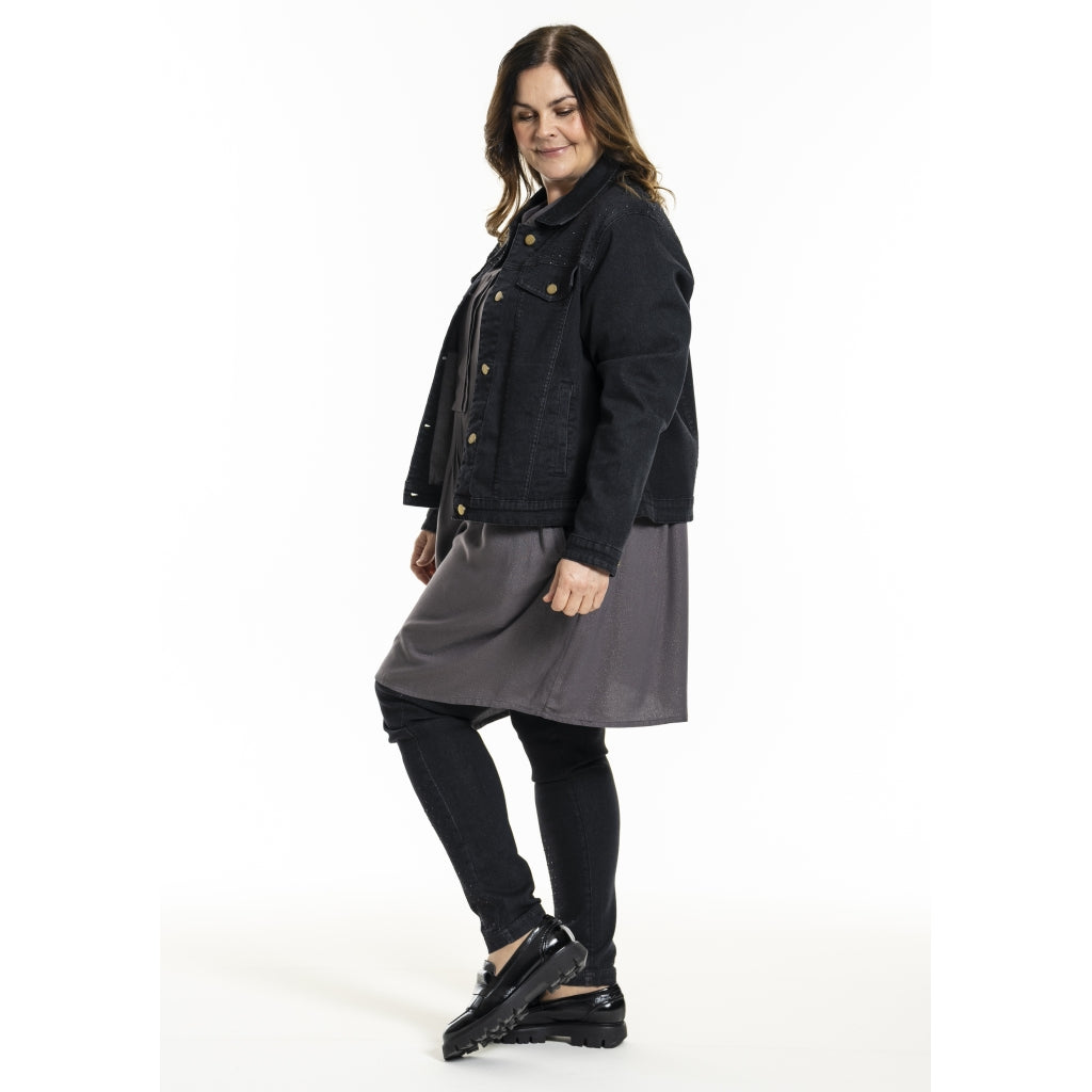 Gozzip Woman GMaya Denim Jacket with stone Jacket Black denim