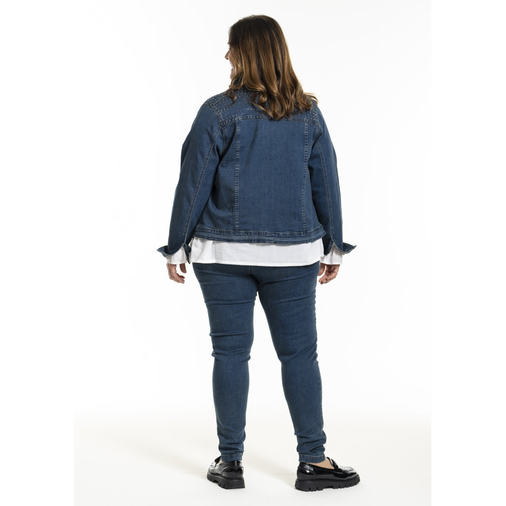 Gozzip Woman GMaya Denim Jacket with stone Jacket Dark blue denim