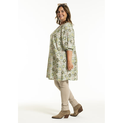 Gozzip Woman GMeta Tunic Tunic Green Print