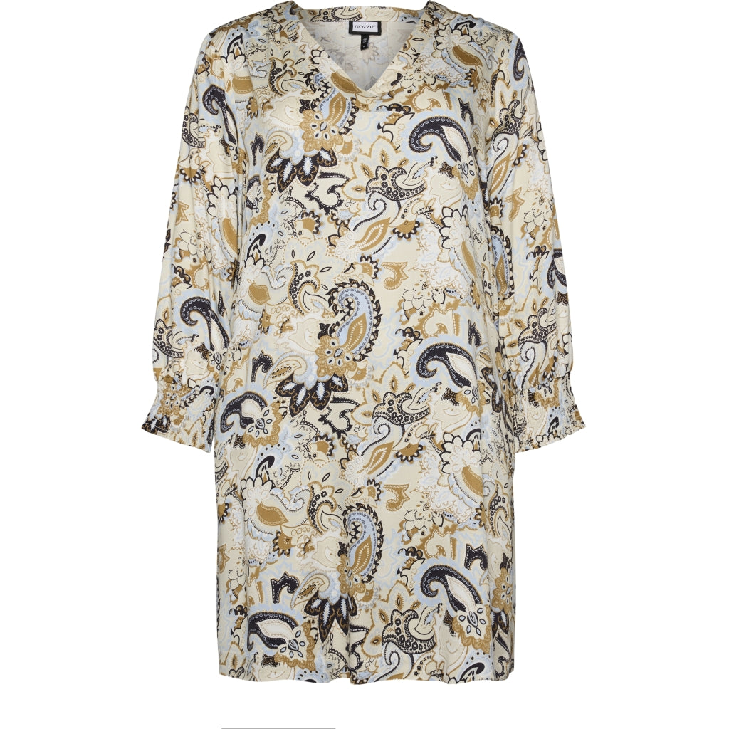 Gozzip Woman GMeta Tunic Tunic Sand with blue print