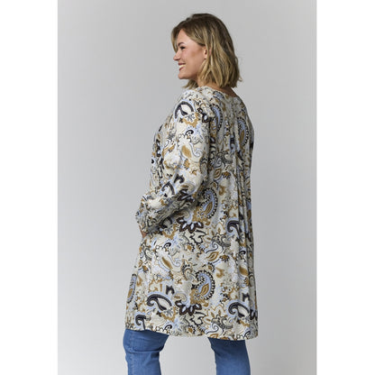 Gozzip Woman GMeta Tunic Tunic Sand with blue print