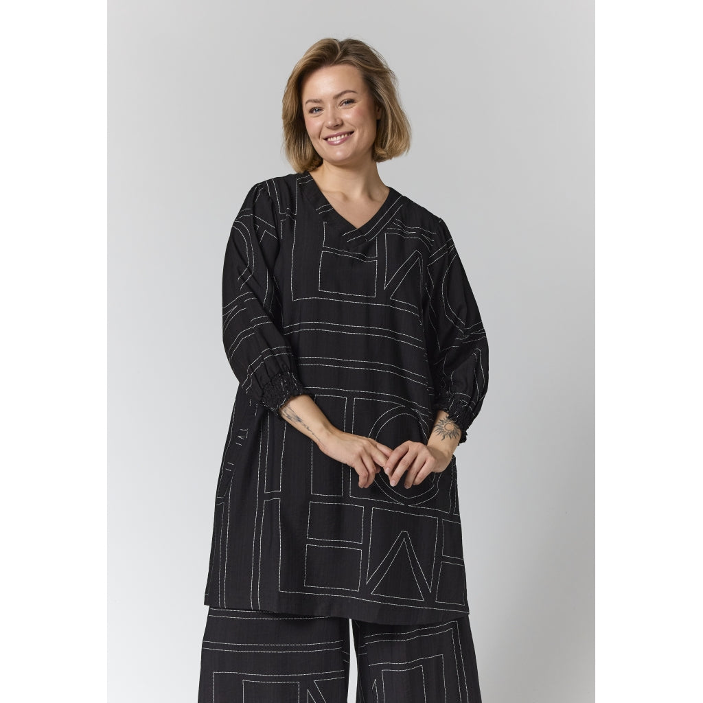 Gozzip Woman GMeta Tunic Tunic Black with white