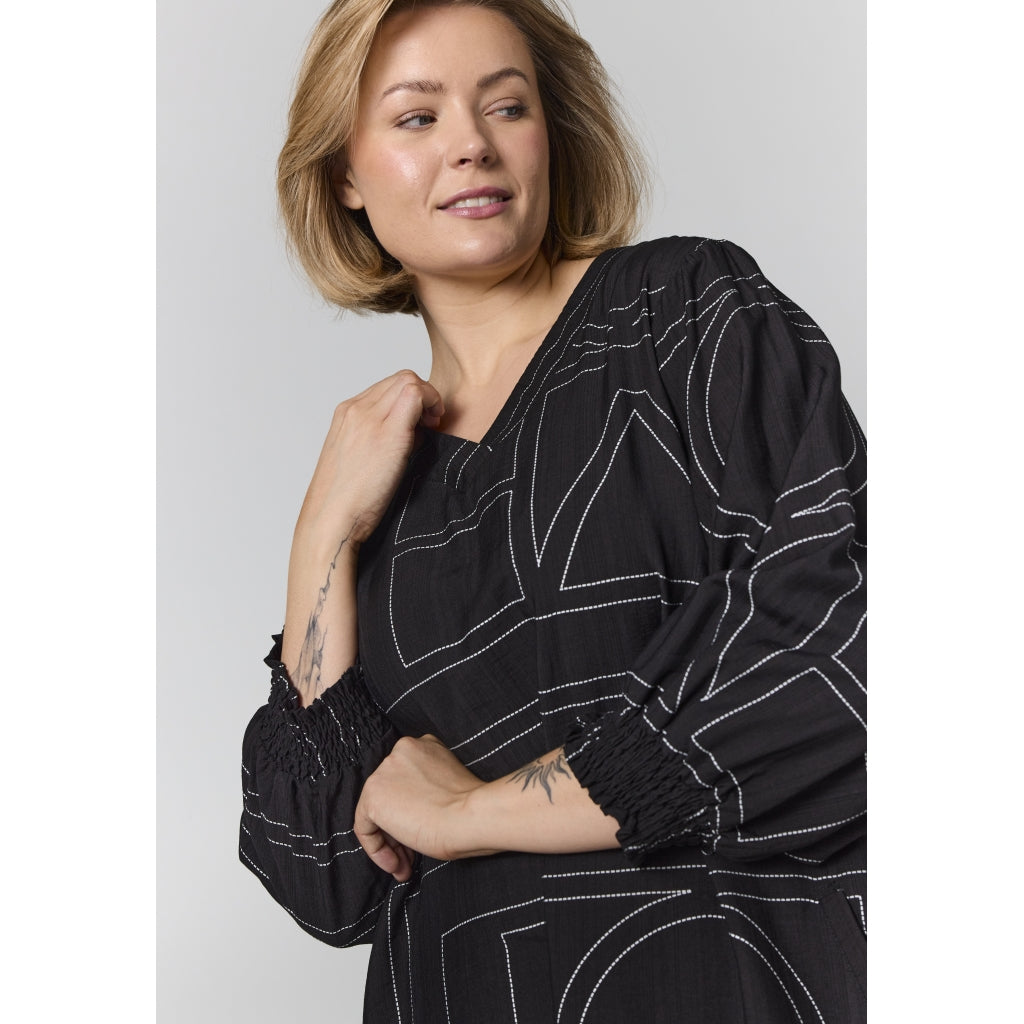 Gozzip Woman GMeta Tunic Tunic Black with white