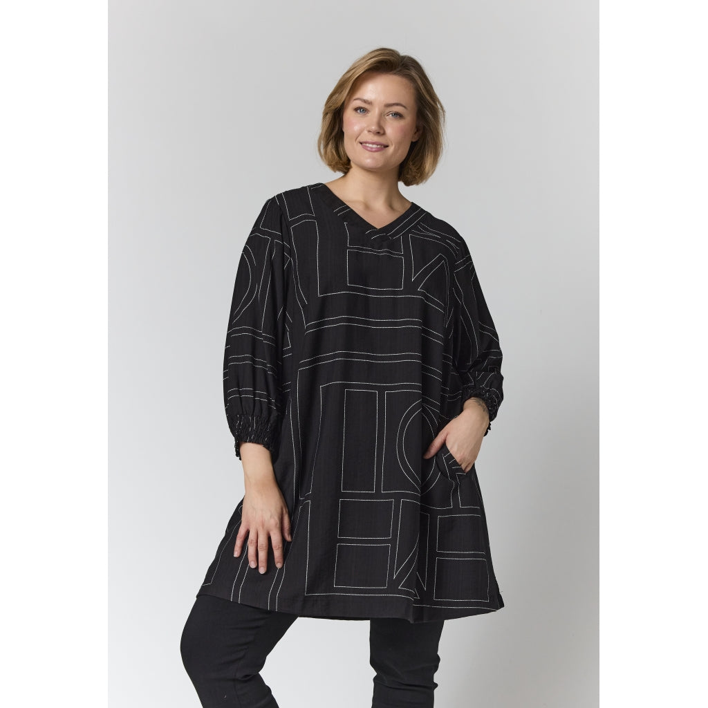 Gozzip Woman GMeta Tunic Tunic Black with white