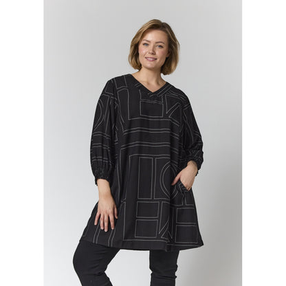 Gozzip Woman GMeta Tunic Tunic Black with white