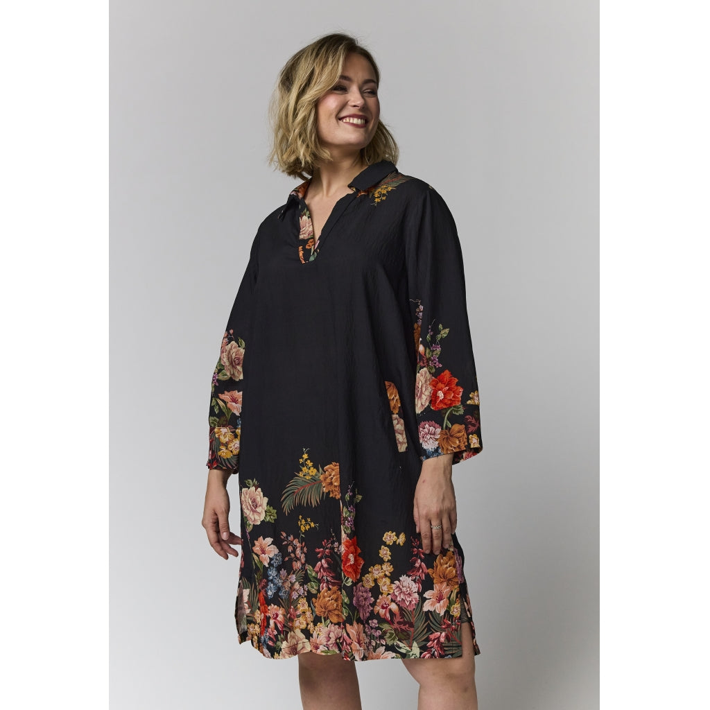 Gozzip Woman GMichelle Tunic Tunic Black with rose fall board