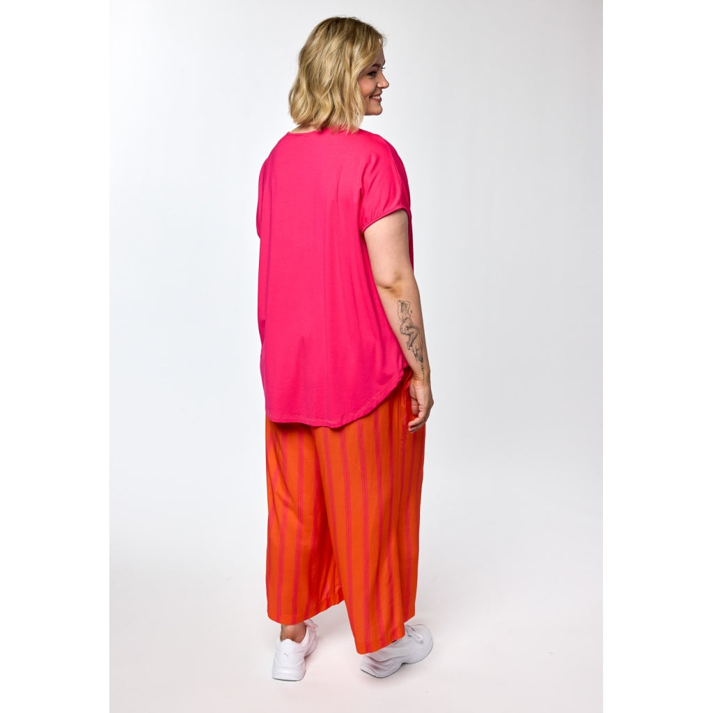 Gozzip Woman GMillie Wide Pants Pants Pink-orange stripe