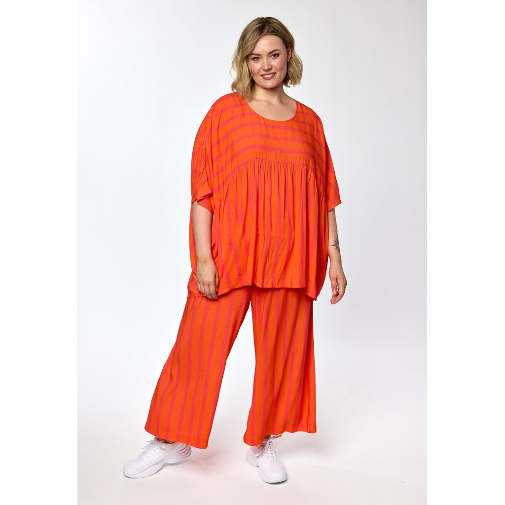 Gozzip Woman GMillie Wide Pants Pants Pink-orange stripe