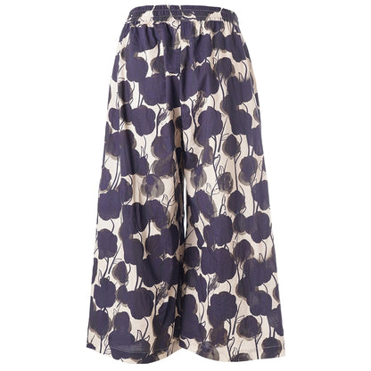 Gozzip Woman GMillie Wide Pants Pants Sand with black flowers