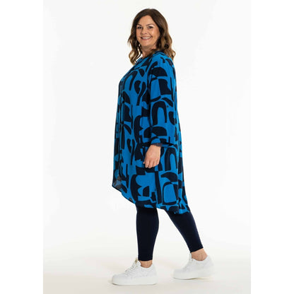 Gozzip Woman GMonna Shirt Tunic Shirt Tunic Indigo Print