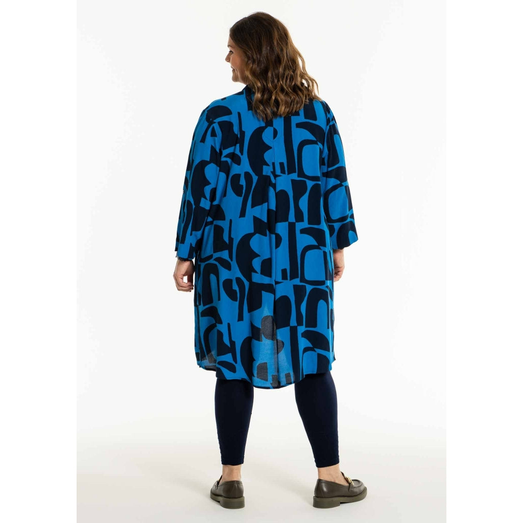 Gozzip Woman GMonna Shirt Tunic Shirt Tunic Indigo Print